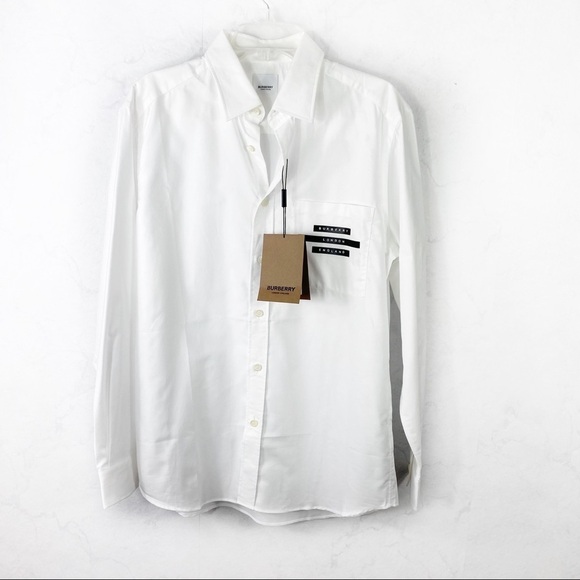 [Burberry] Classic White Logo Button Down - Picture 1 of 3